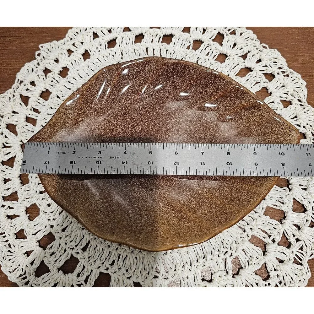 Two Oneida Brown‎ Leaf Serving/Appetizer Dishes